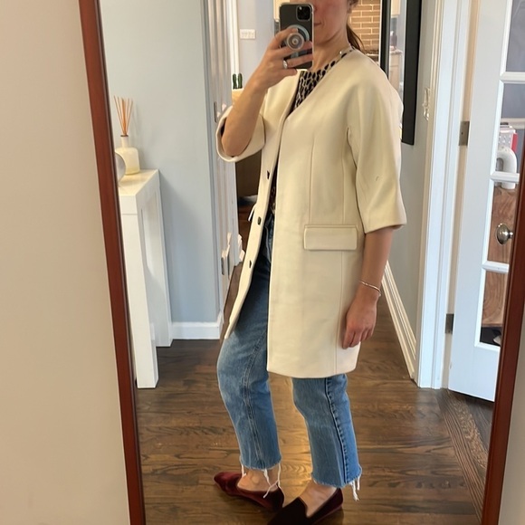 Club Monaco Italian Wool Retro Cream Coat - Picture 3 of 14